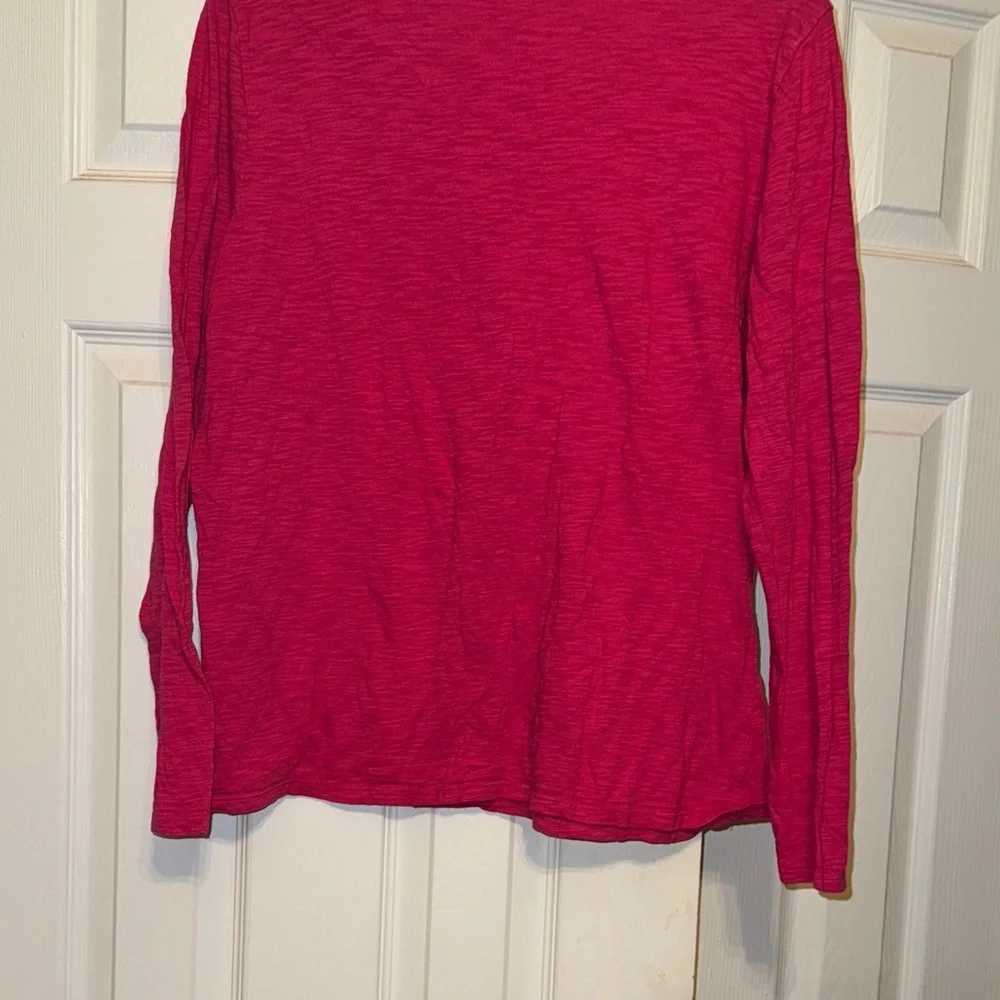 INC International Concepts Fuchsia Button-Accent Long Sleeve Top - Picture 9 of 9